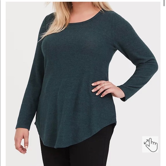 NWT TORRID GREEN LATTICE BACK TUNIC SZ 10 - Picture 1 of 2